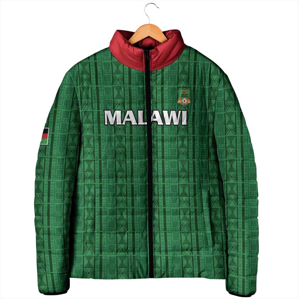 Custom Malawi Football Padded Jacket Come On Flames - Green