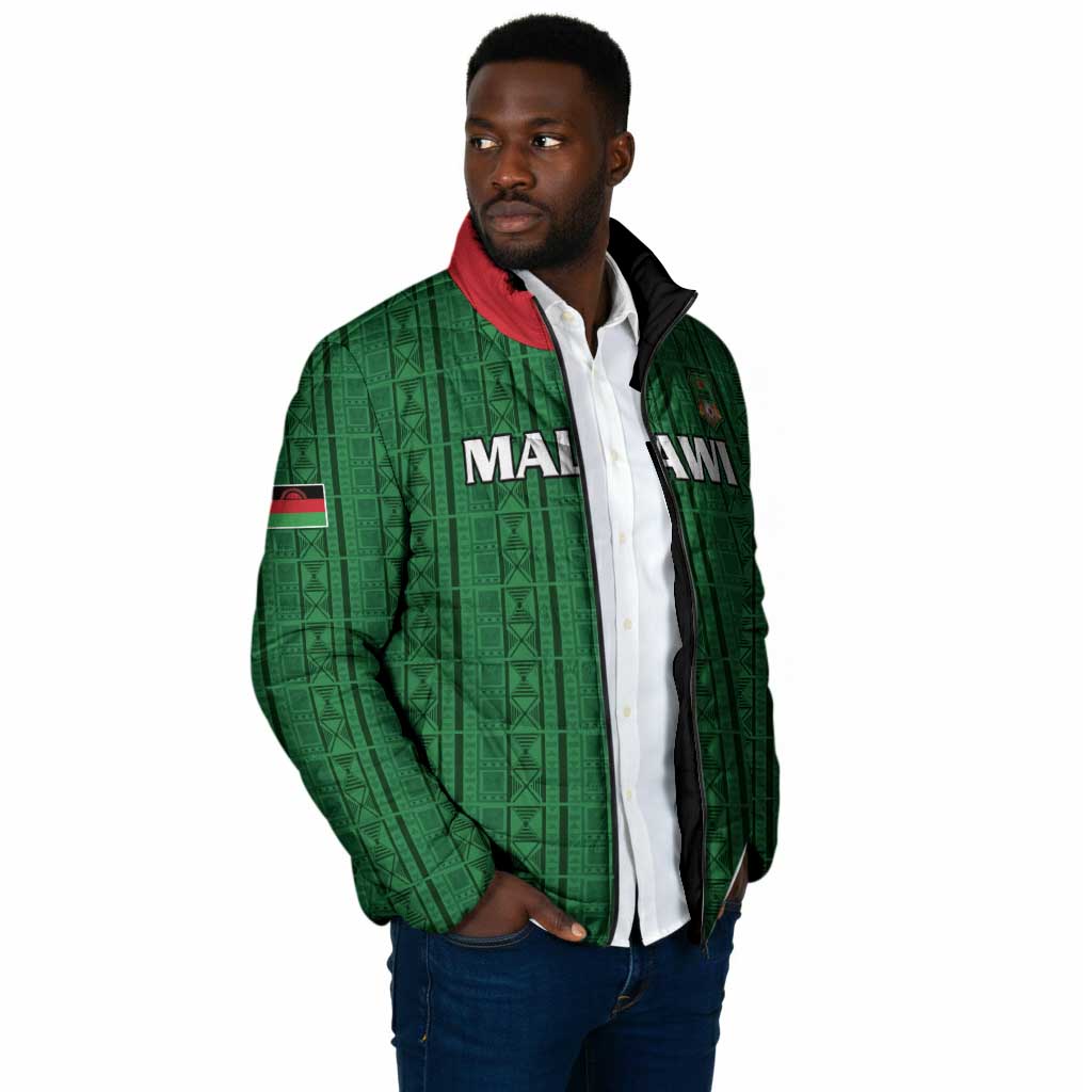 Custom Malawi Football Padded Jacket Come On Flames - Green