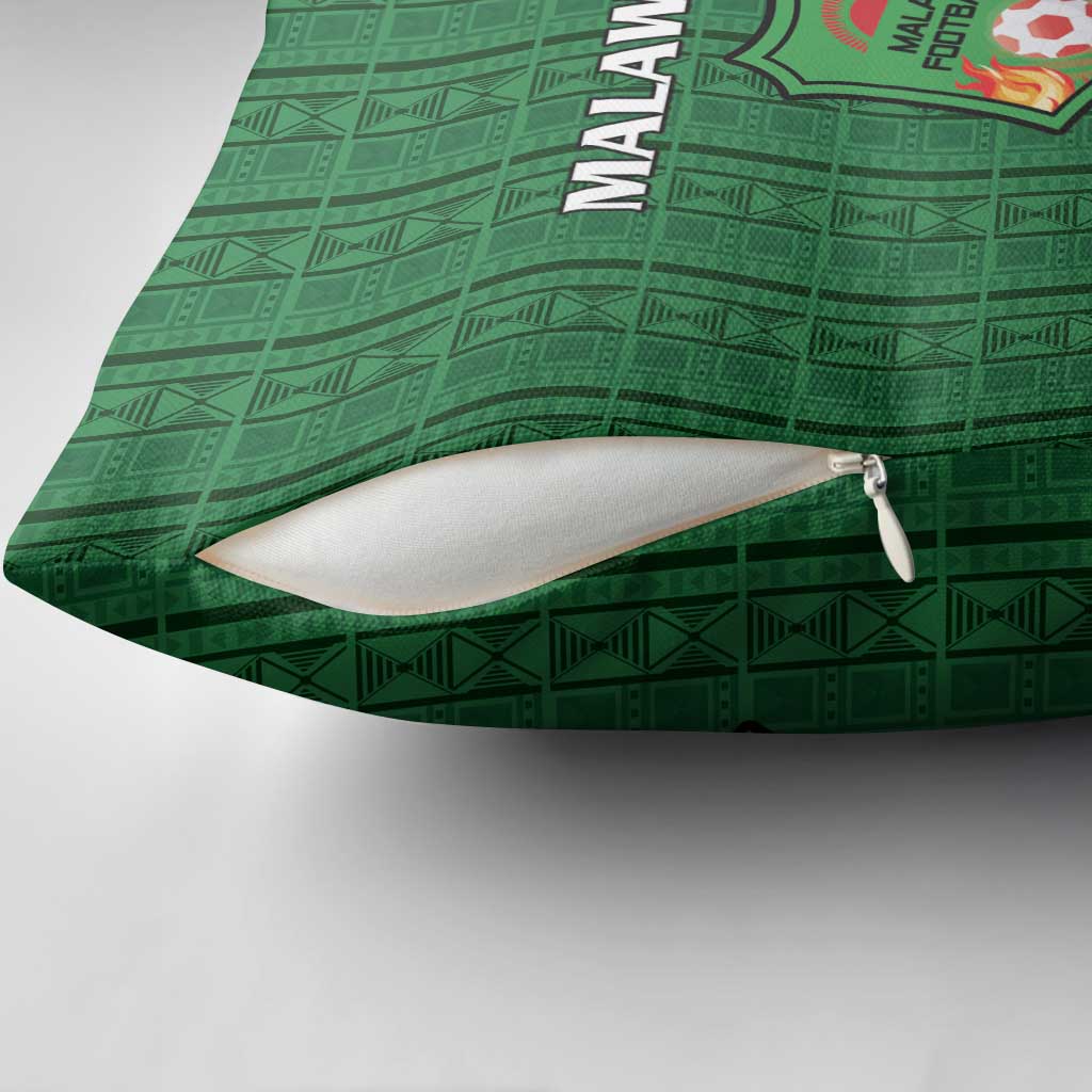 Malawi Football Pillow Cover Come On Flames - Green