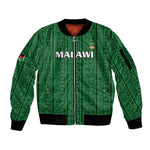 Custom Malawi Football Sleeve Zip Bomber Jacket Go Champions - Green - African Pride