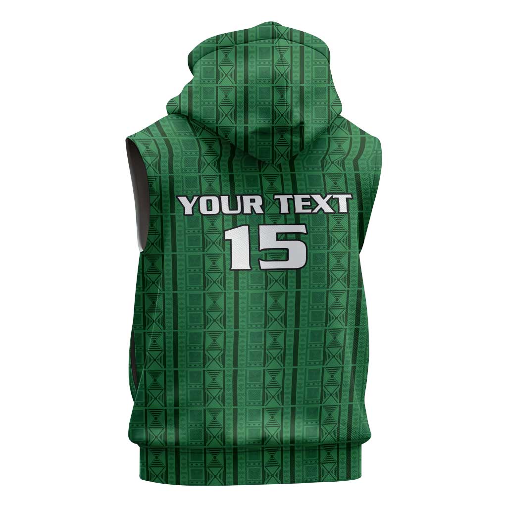 Custom Malawi Football Sleeveless Hoodie Go Champions - Green - African Pride