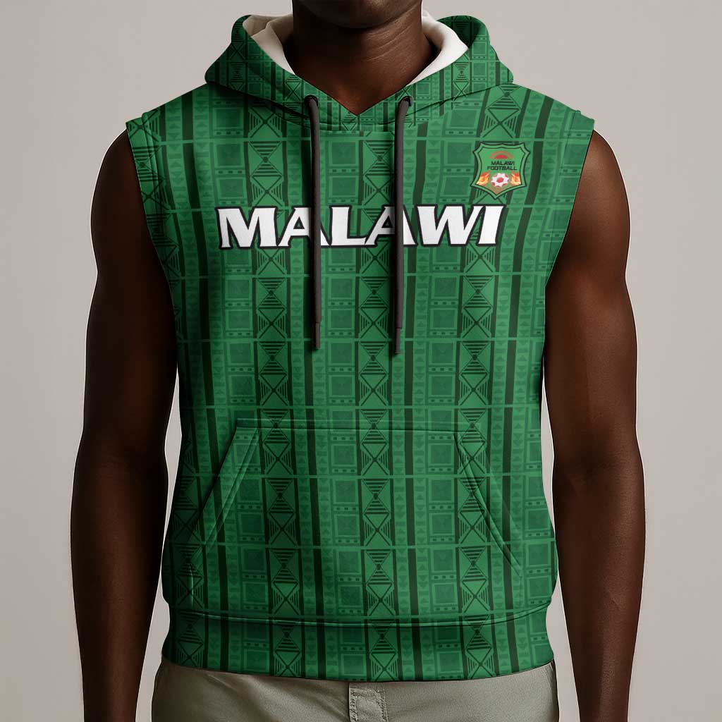 Custom Malawi Football Sleeveless Hoodie Go Champions - Green - African Pride