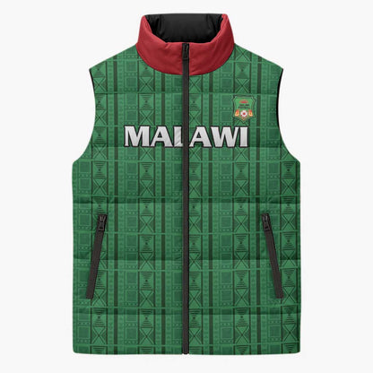 Custom Malawi Football Sleeveless Puffer Jacket Come On Flames - Green