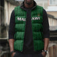 Custom Malawi Football Sleeveless Puffer Jacket Come On Flames - Green