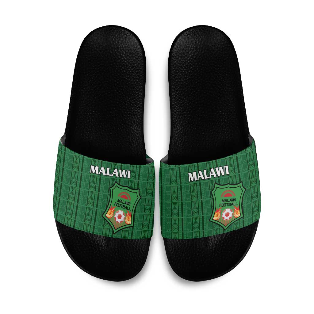 Malawi Football Slide Sandals Come On Flames - Green