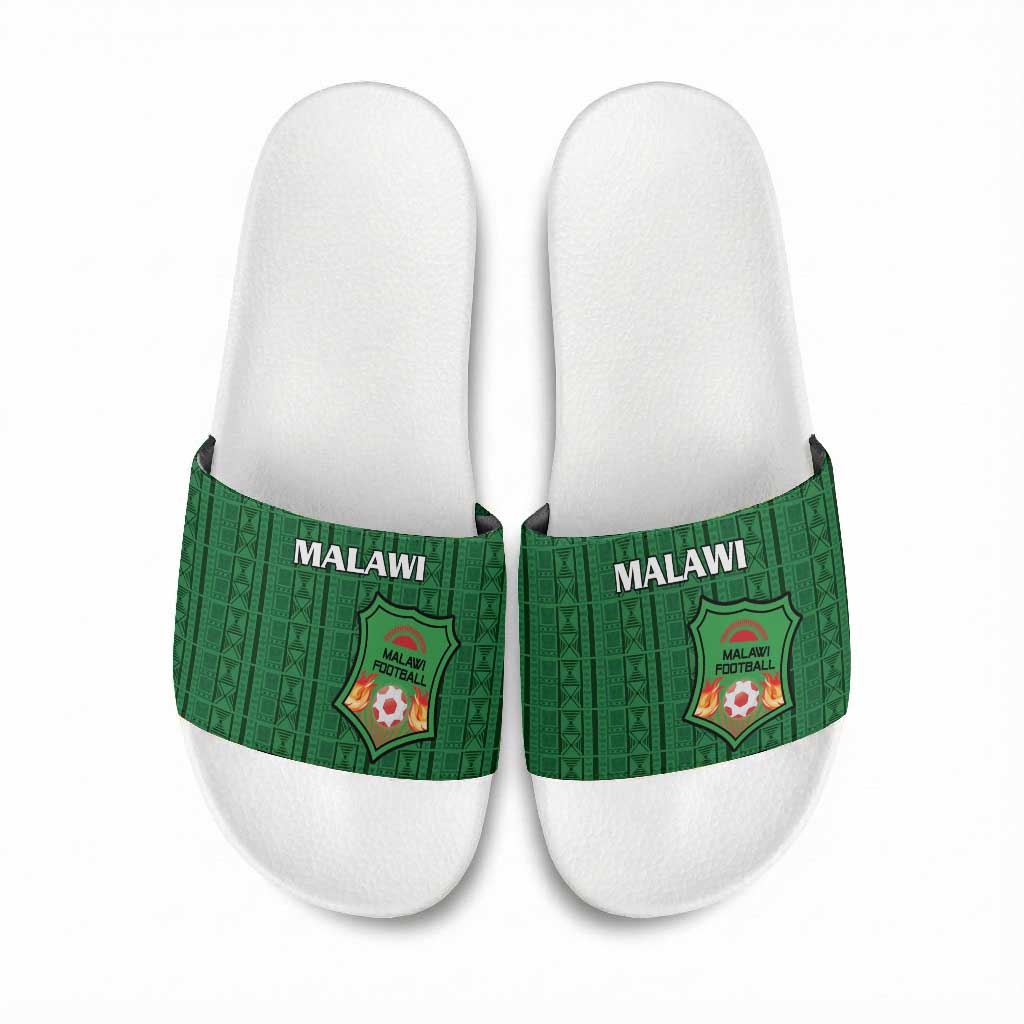 Malawi Football Slide Sandals Come On Flames - Green