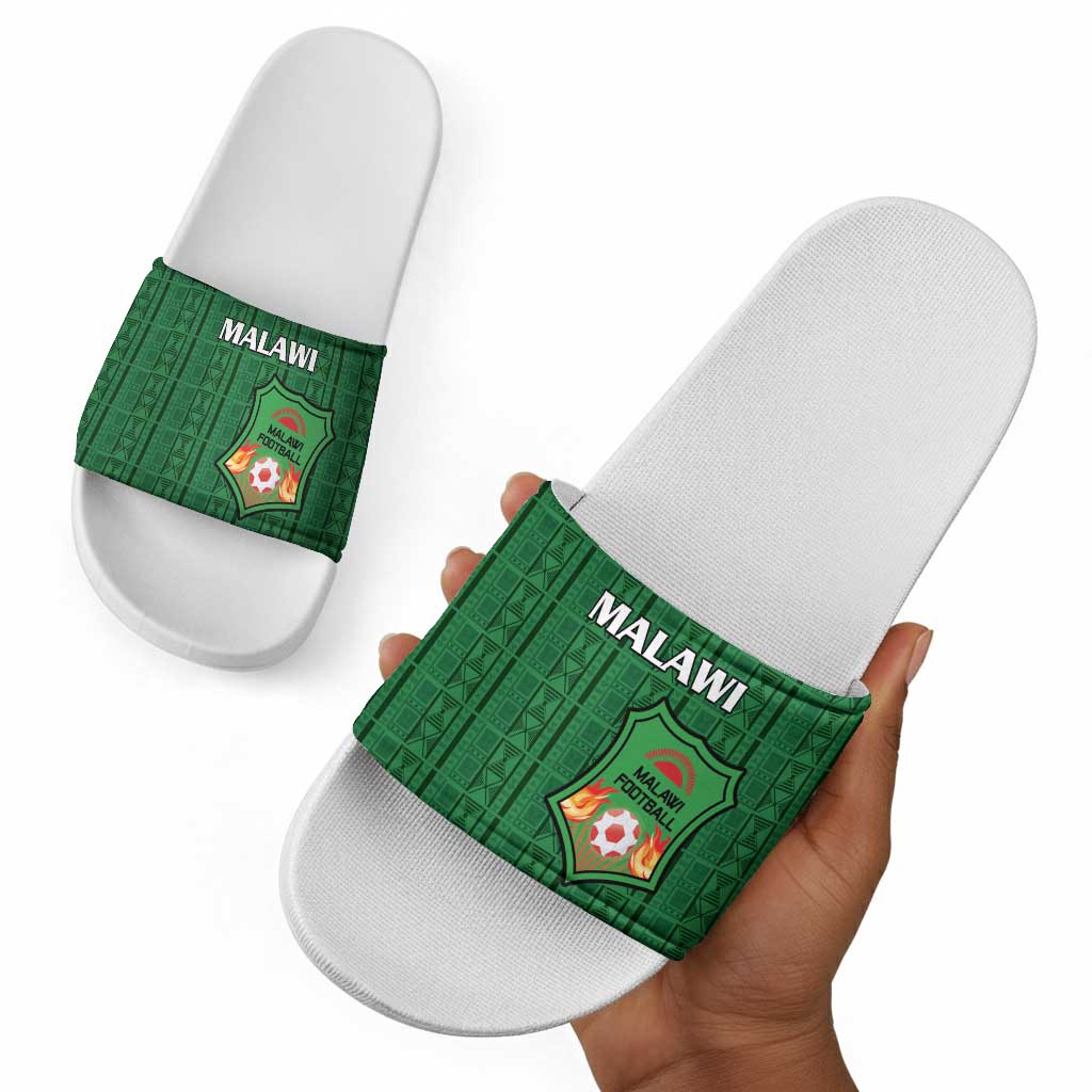 Malawi Football Slide Sandals Come On Flames - Green
