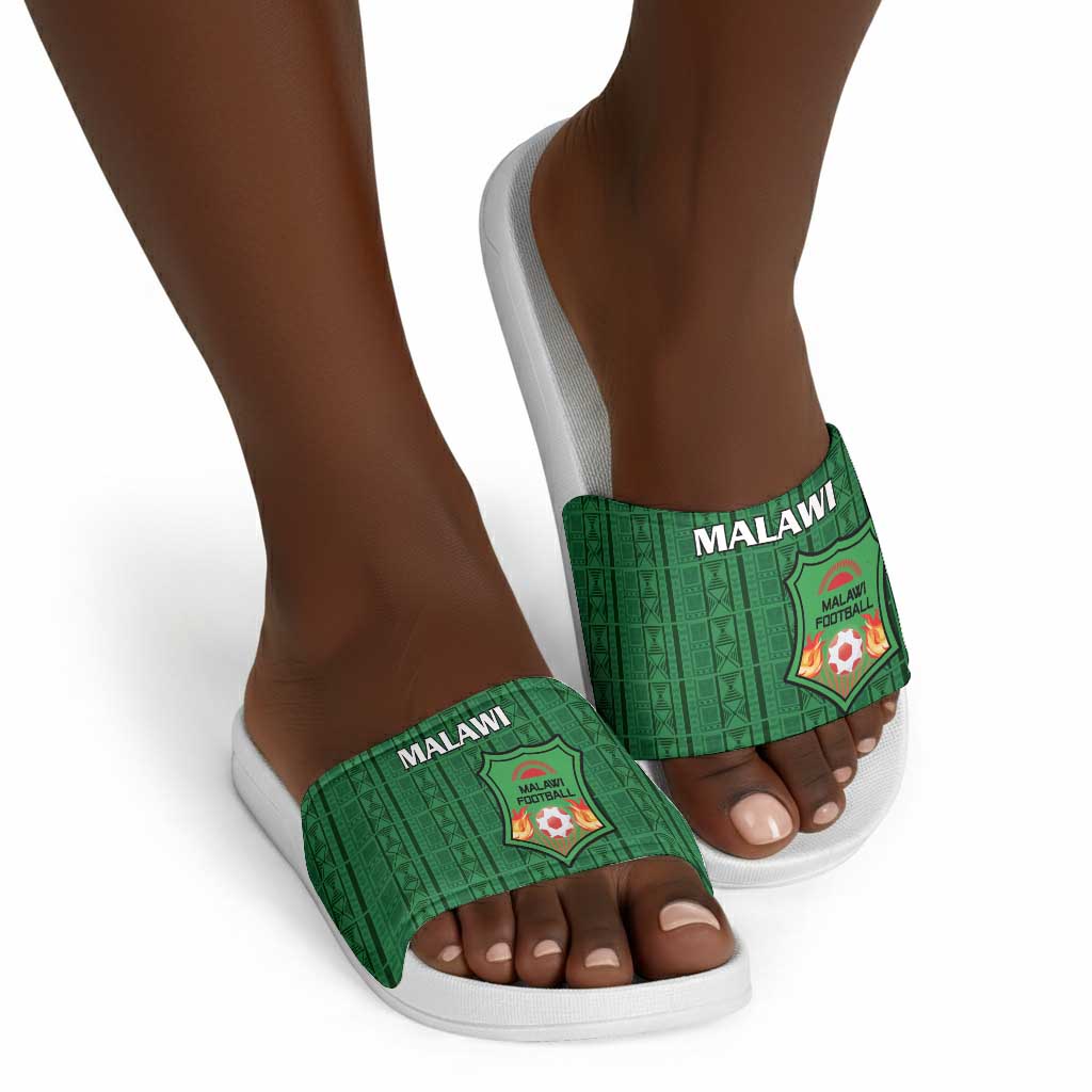 Malawi Football Slide Sandals Come On Flames - Green