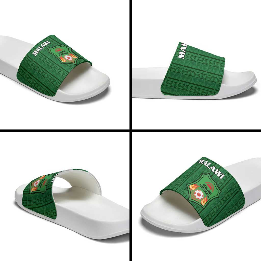 Malawi Football Slide Sandals Come On Flames - Green