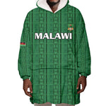 Custom Malawi Football Wearable Blanket Hoodie Go Champions - Green - African Pride