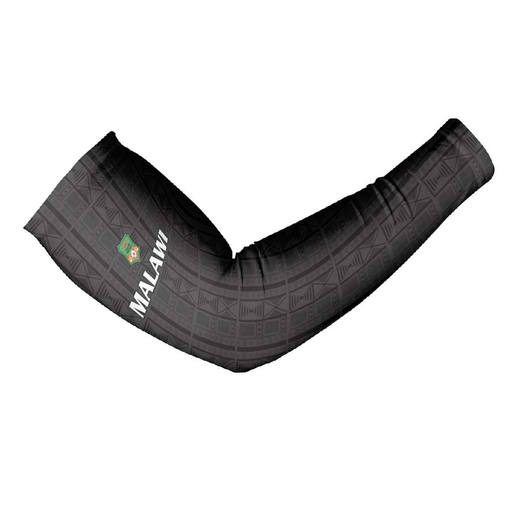Custom Malawi Football Arm Sleeves Come On Flames - Black