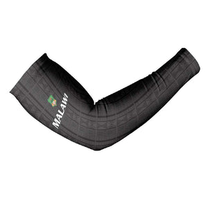 Custom Malawi Football Arm Sleeves Come On Flames - Black