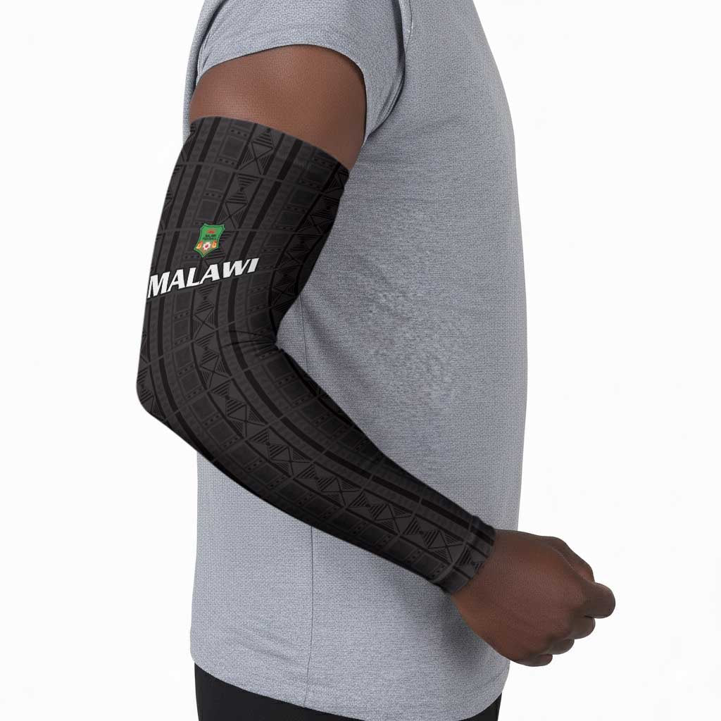 Custom Malawi Football Arm Sleeves Come On Flames - Black