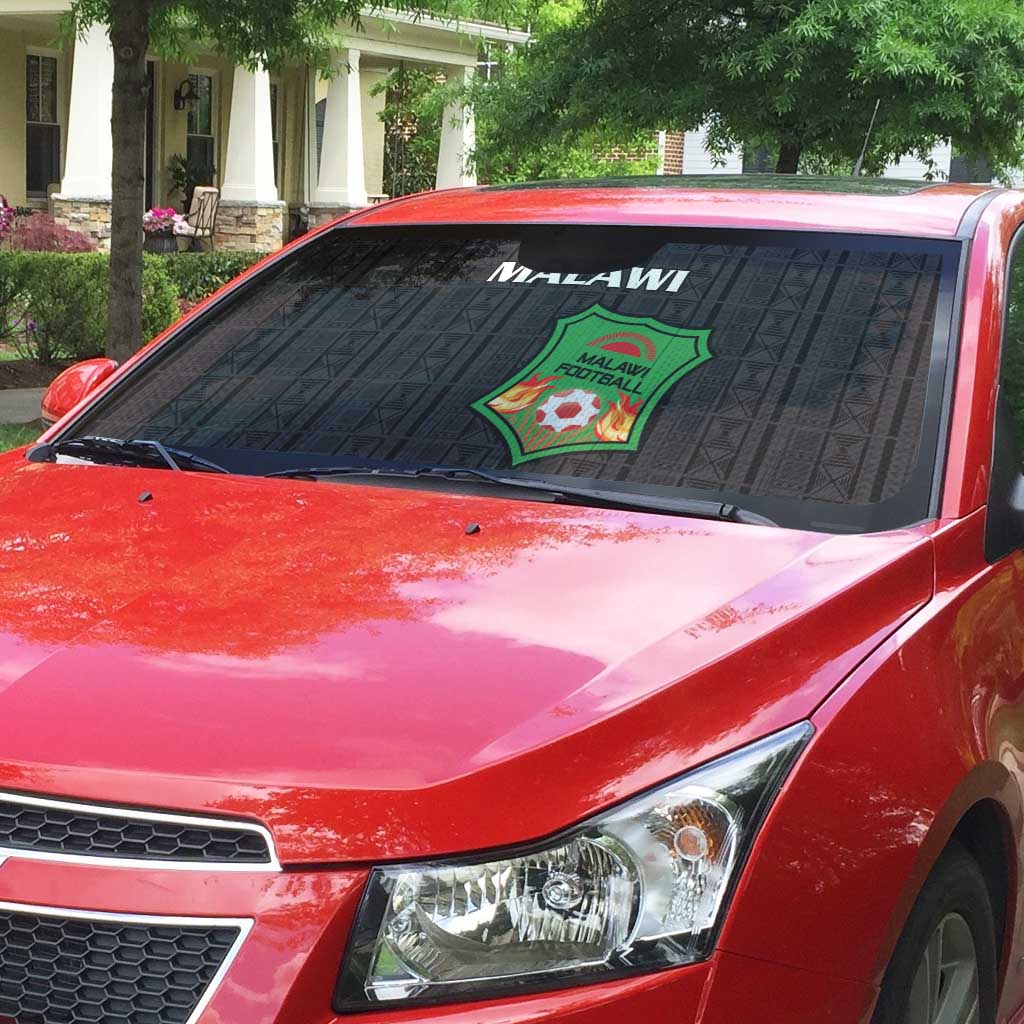 Malawi Football Auto Sun Shade Come On Flames - Black