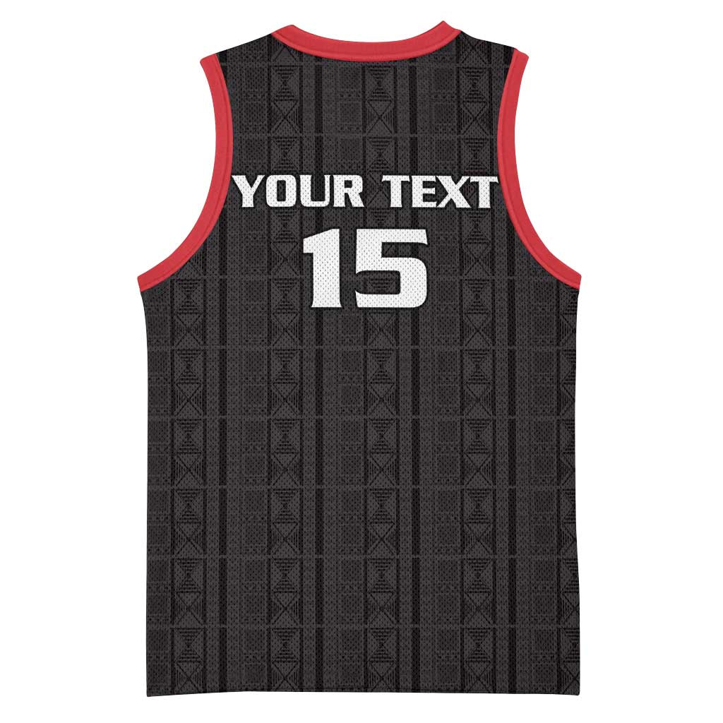 Custom Malawi Football Basketball Jersey Go Champions - Black LT15