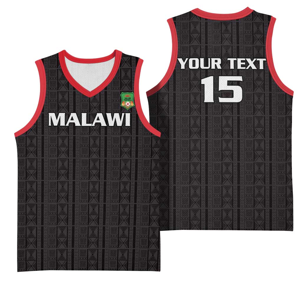 Custom Malawi Football Basketball Jersey Go Champions - Black LT15