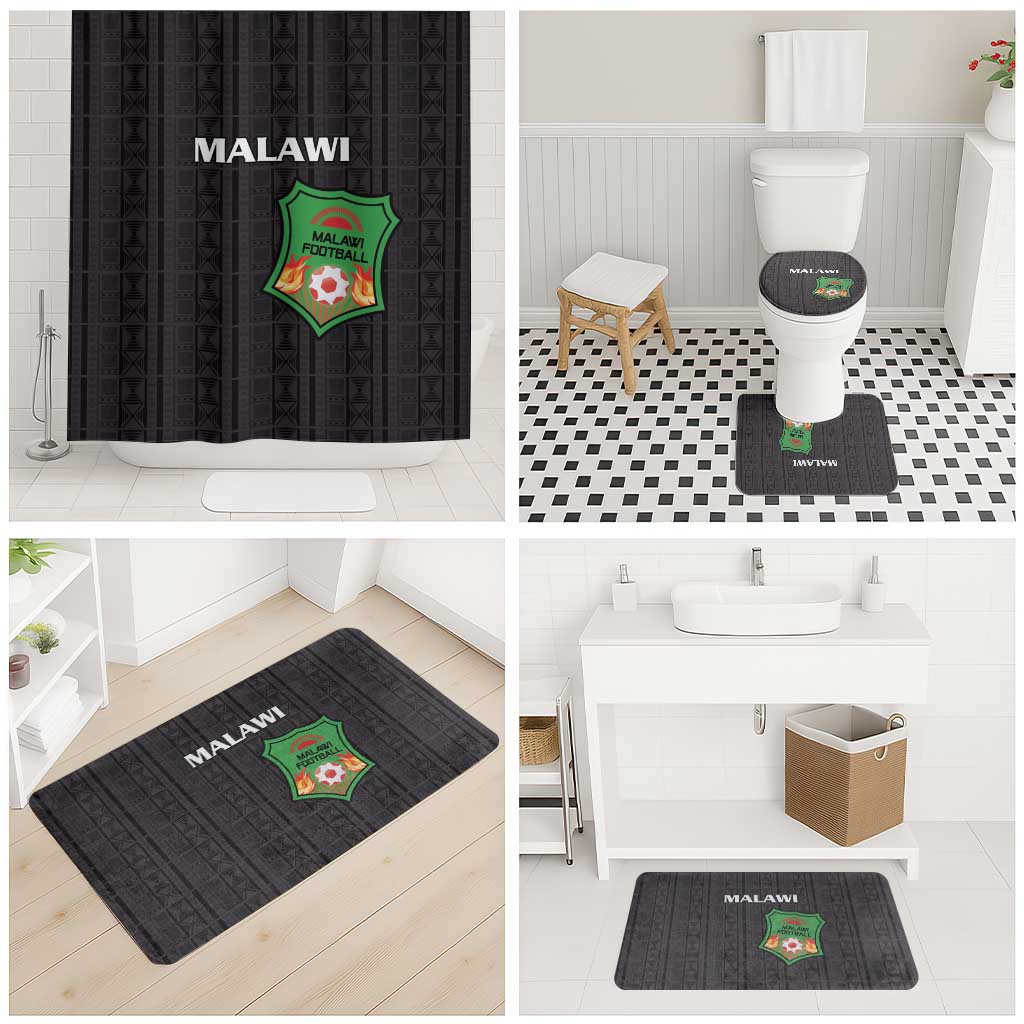 Malawi Football Bathroom Set Come On Flames - Black