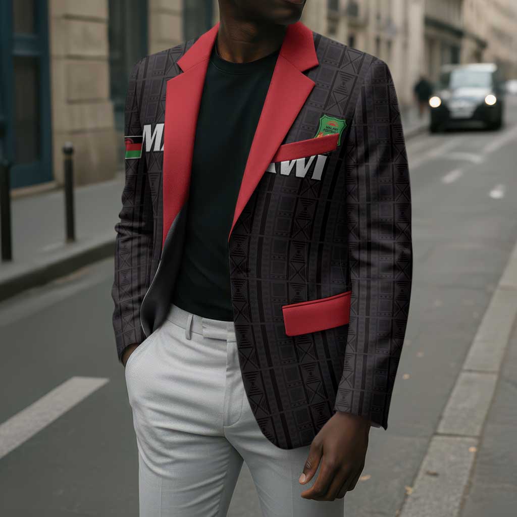 Custom Malawi Football Blazer Come On Flames - Black