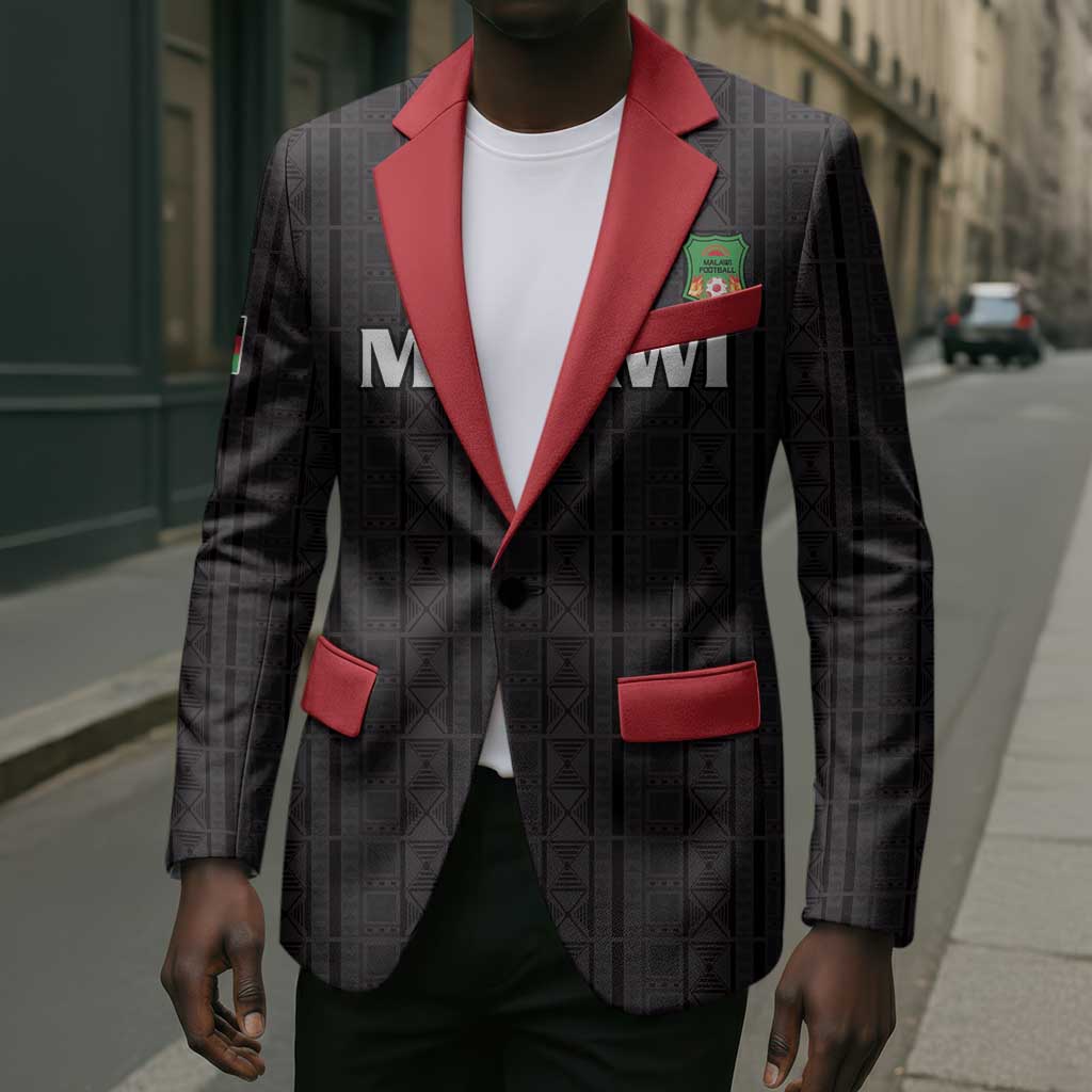 Custom Malawi Football Blazer Come On Flames - Black