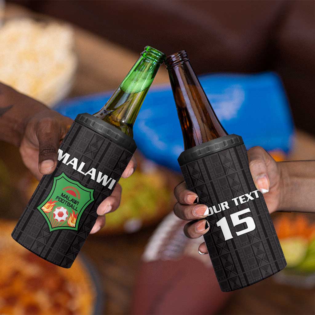 Custom Malawi Football 4 in 1 Can Cooler Tumbler Go Champions - Black - African Pride