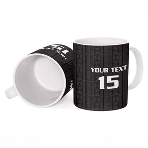 Custom Malawi Football Ceramic Mug Come On Flames - Black