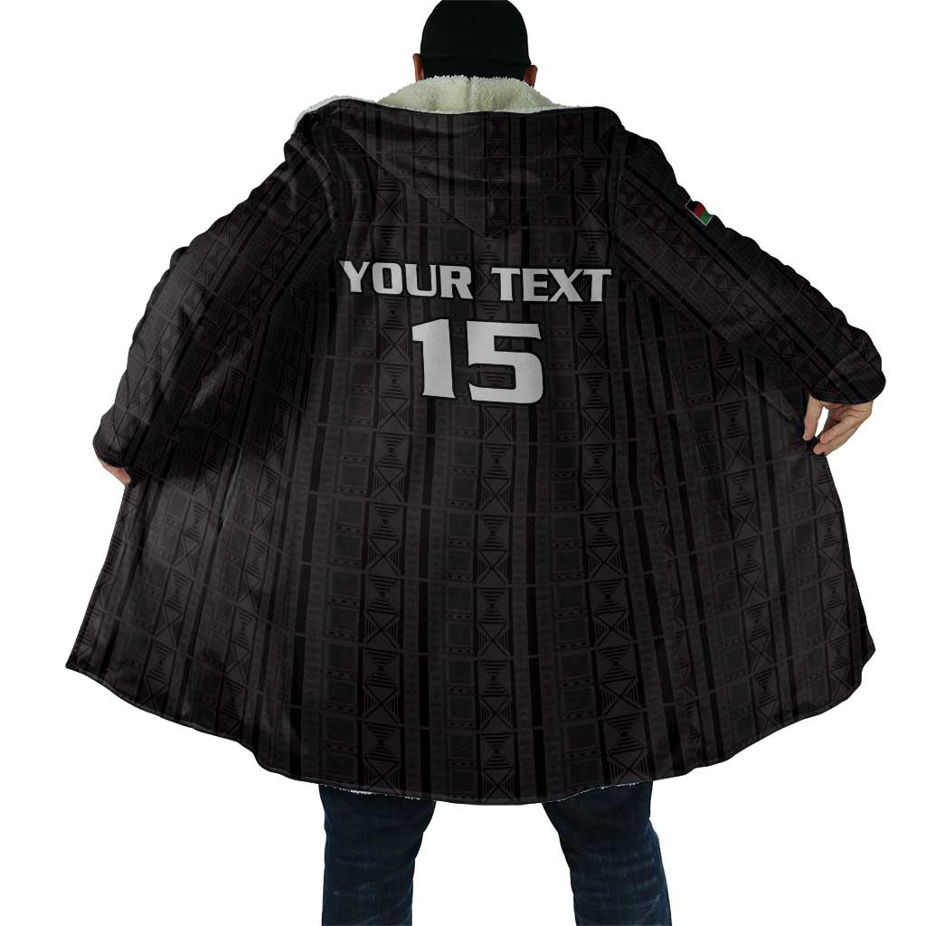 Custom Malawi Football Cloak Come On Flames - Black