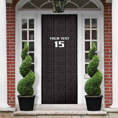 Custom Malawi Football Door Cover Come On Flames - Black
