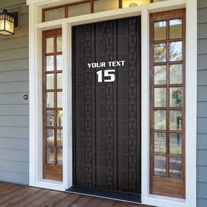 Custom Malawi Football Door Cover Come On Flames - Black