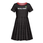 Custom Malawi Football Kid Short Sleeve Dress Go Champions - Black - African Pride