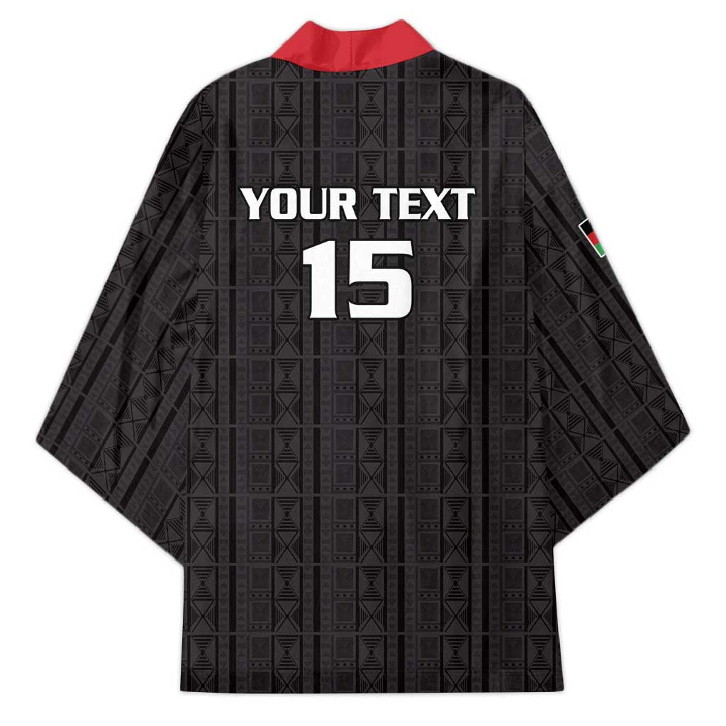 Custom Malawi Football Kimono Come On Flames - Black