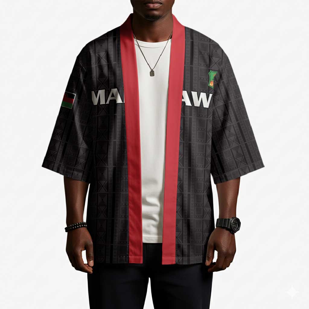 Custom Malawi Football Kimono Come On Flames - Black