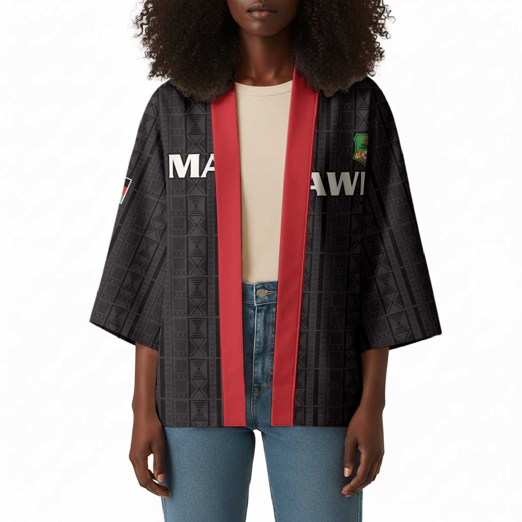 Custom Malawi Football Kimono Come On Flames - Black