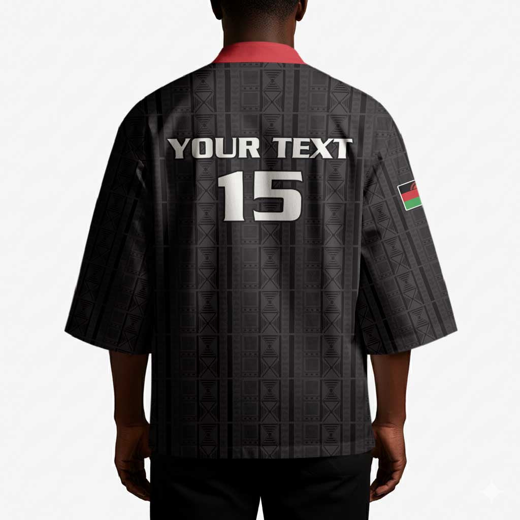 Custom Malawi Football Kimono Come On Flames - Black