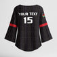 Custom Malawi Football Kimono Sleeve Blouse Come On Flames - Black