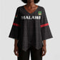 Custom Malawi Football Kimono Sleeve Blouse Come On Flames - Black
