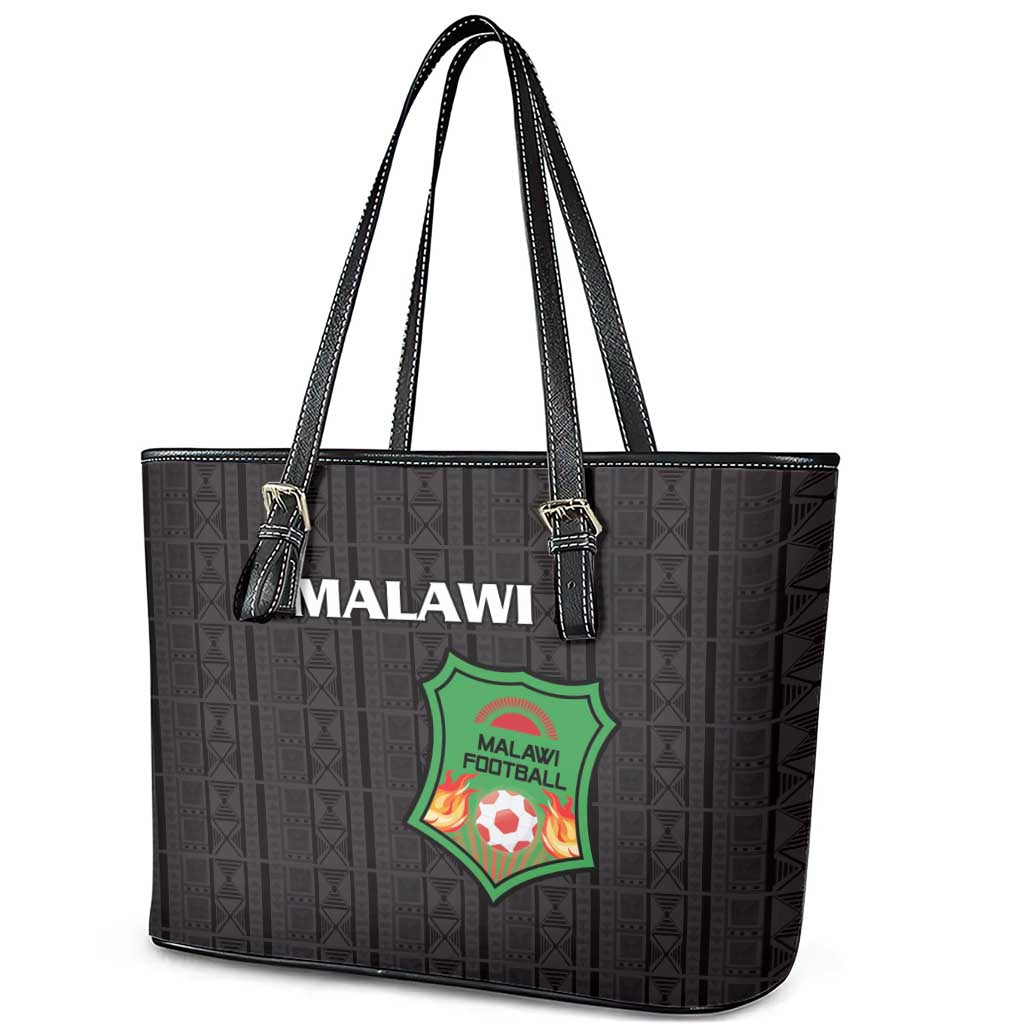 Malawi Football Leather Tote Bag Go Champions - Black - African Pride