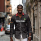 Custom Malawi Football Long Sleeve Button Shirt Go Champions - Black - African Pride