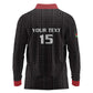 Custom Malawi Football Long Sleeve Polo Shirt Go Champions - Black - African Pride