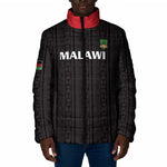 Custom Malawi Football Padded Jacket Come On Flames - Black