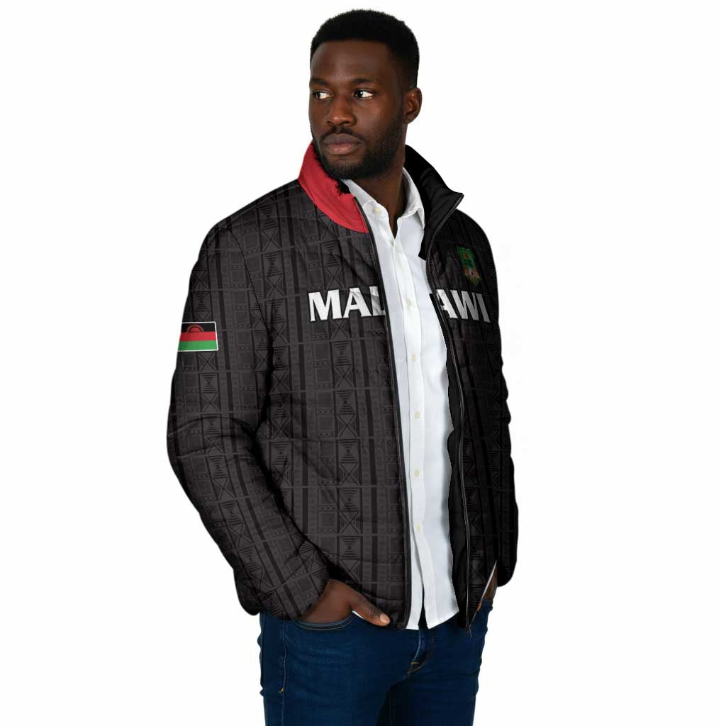 Custom Malawi Football Padded Jacket Come On Flames - Black