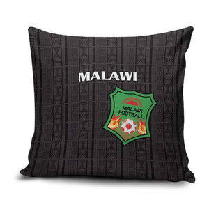 Malawi Football Pillow Cover Come On Flames - Black