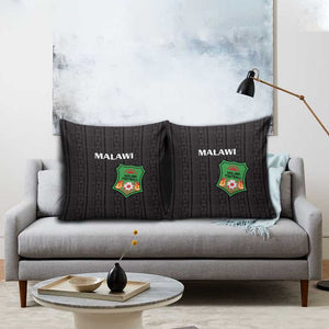 Malawi Football Pillow Cover Come On Flames - Black