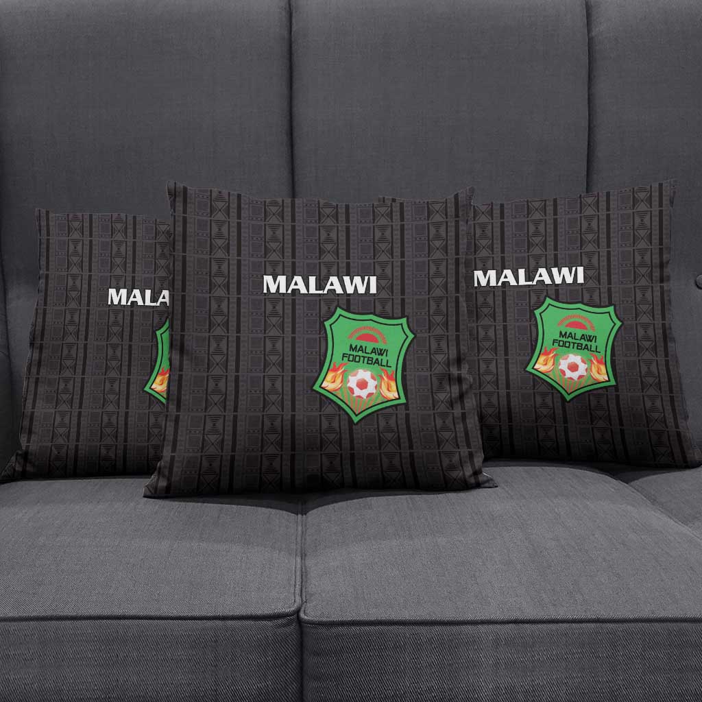 Malawi Football Pillow Cover Come On Flames - Black