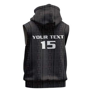 Custom Malawi Football Sleeveless Zip Hoodie Go Champions - Black - African Pride