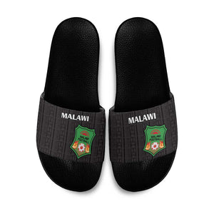 Malawi Football Slide Sandals Come On Flames - Black
