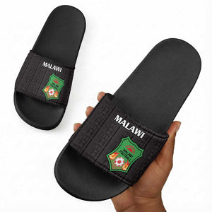 Malawi Football Slide Sandals Come On Flames - Black