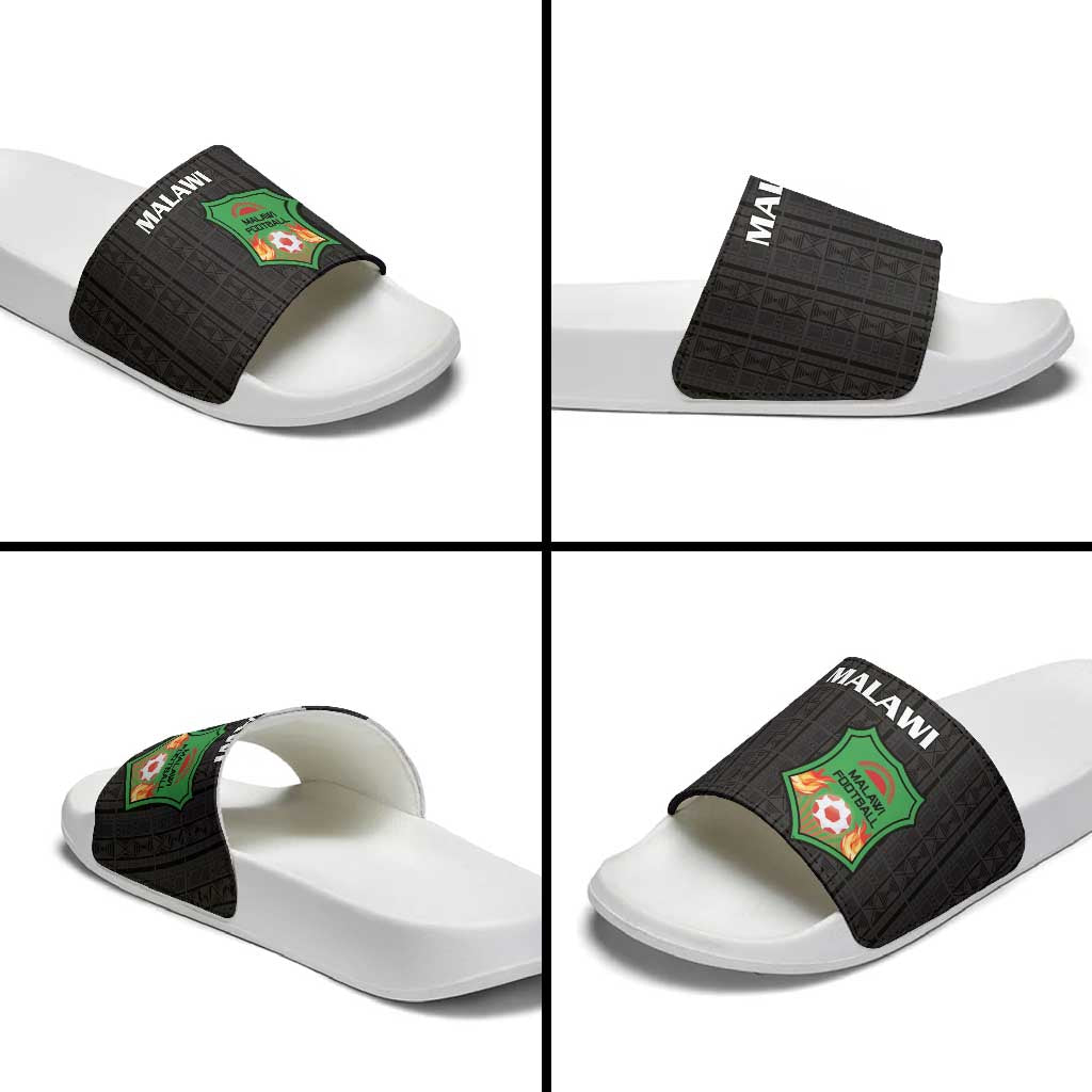 Malawi Football Slide Sandals Come On Flames - Black