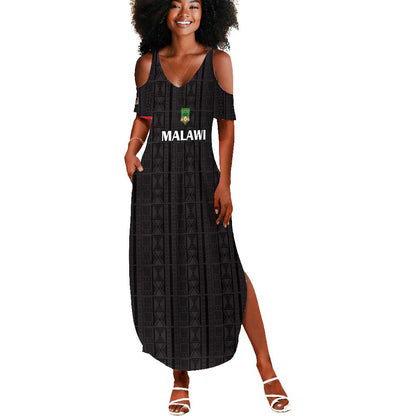 Custom Malawi Football Summer Maxi Dress Go Champions - Black - African Pride