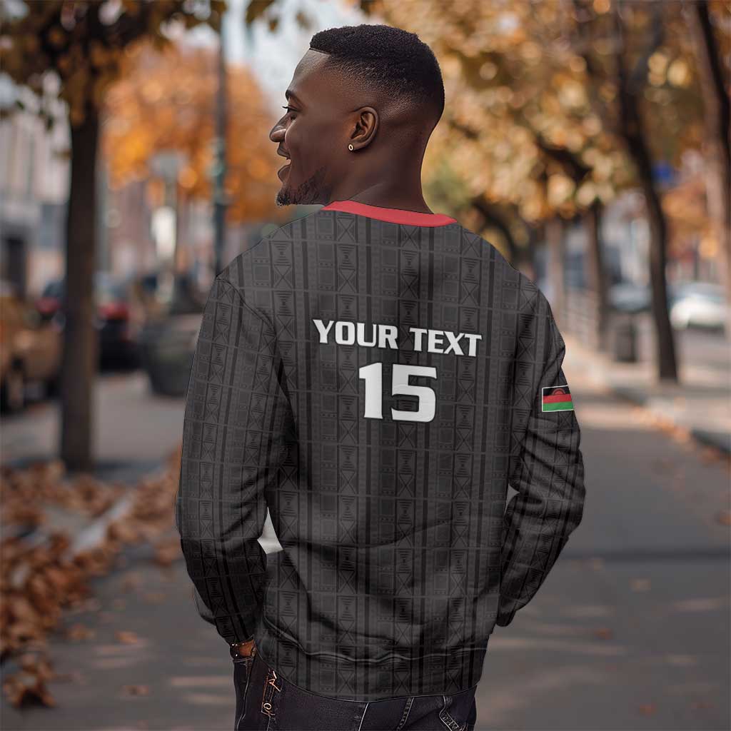 Custom Malawi Football Sweatshirt Go Champions - Black - African Pride