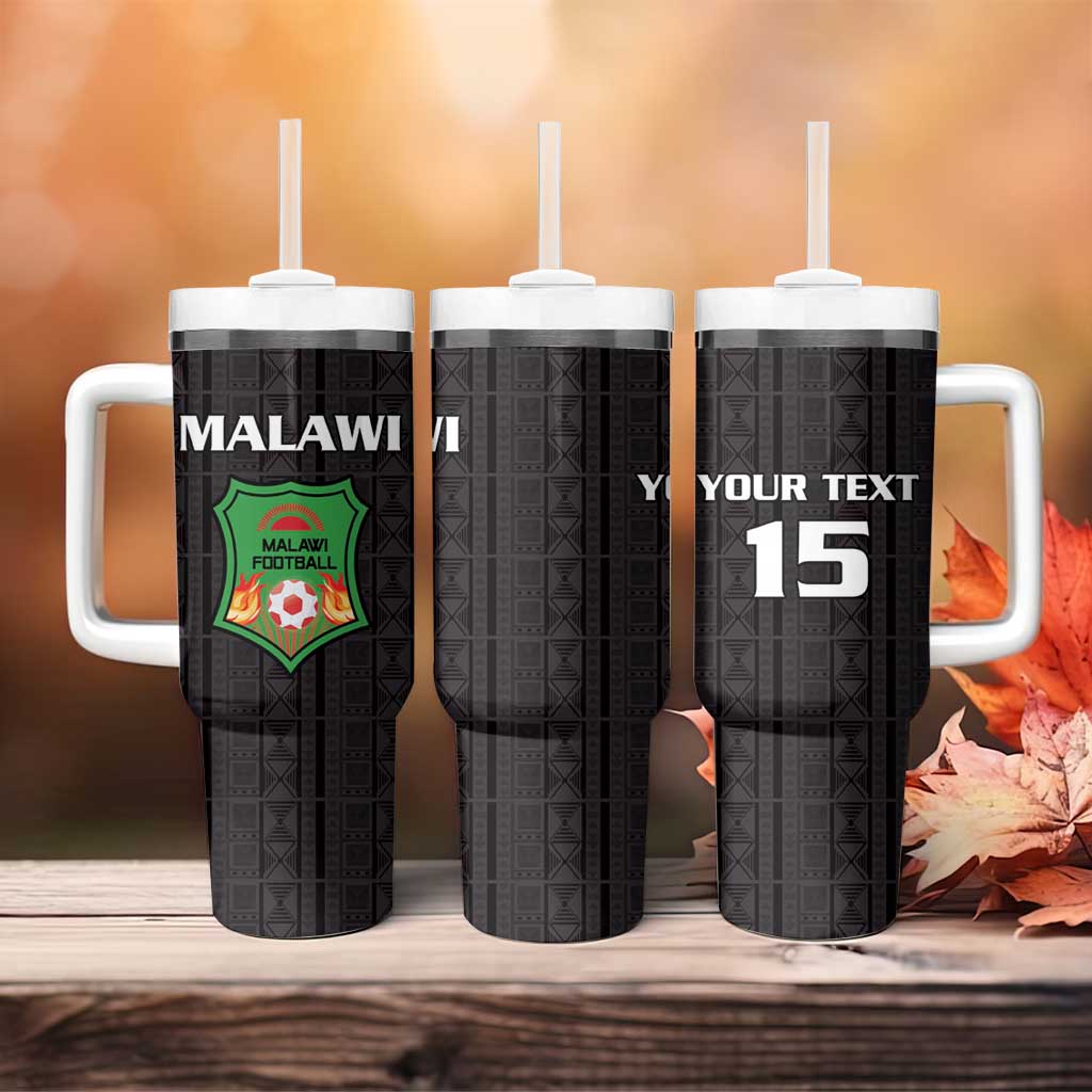 Custom Malawi Football Tumbler With Handle Go Champions - Black - African Pride